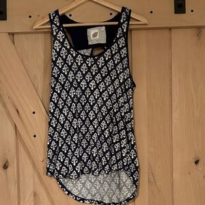Anthropologie Navy and White Tank Top